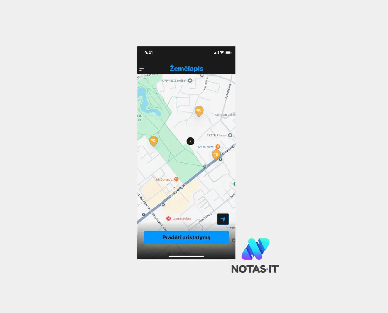 Siuntų pristatymo valdymo sistema iOS, Android ir Web