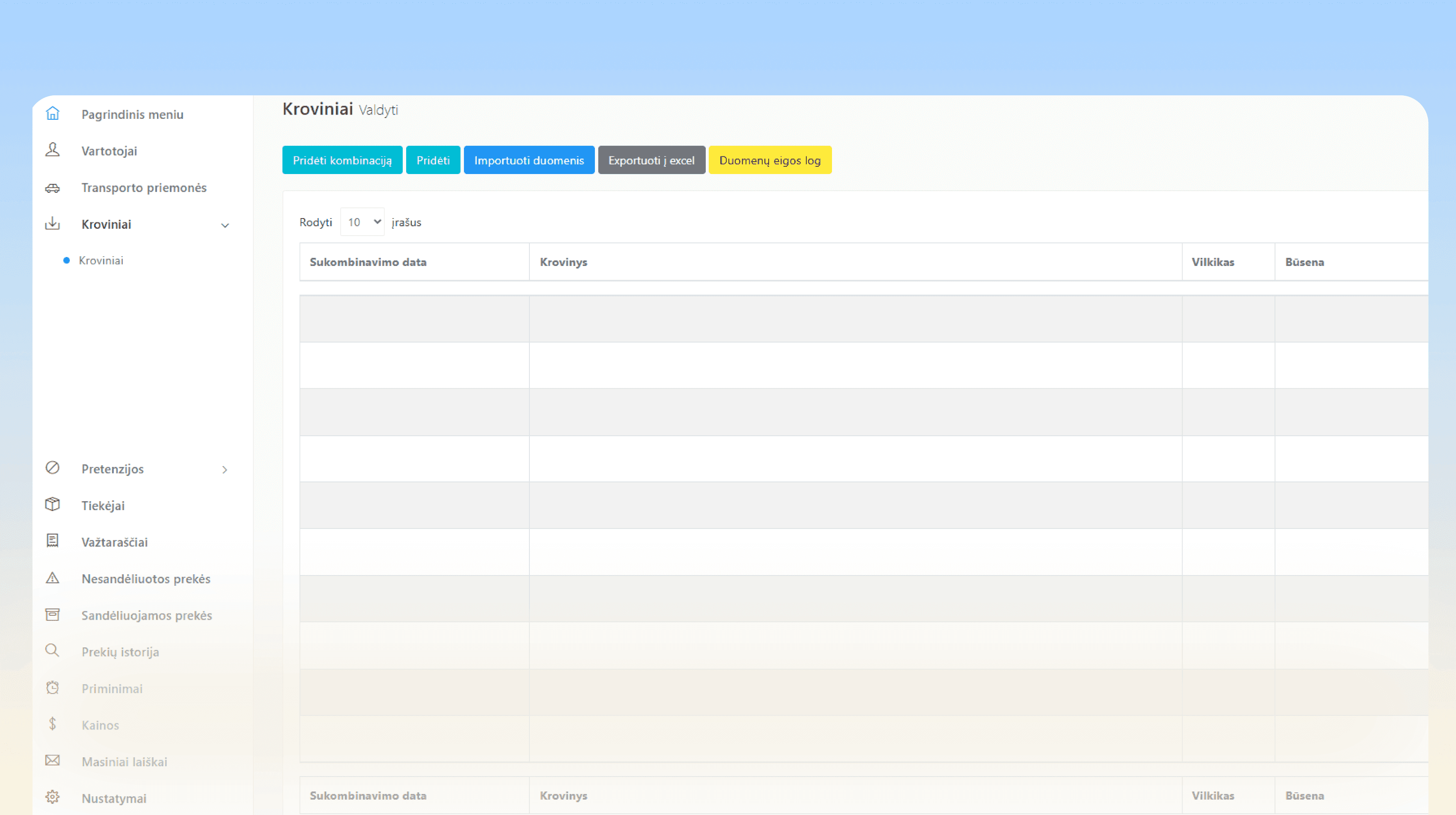 Noto Transporto valdymo sistema screenshot 1