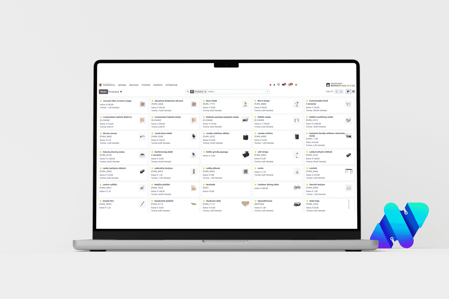 Prekių valdymo sistemos pavyzdys